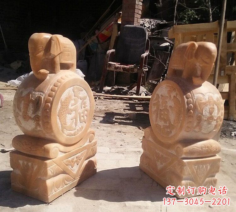 漯河晚霞红小象门墩