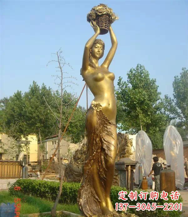 漯河西方美女公园人物铜雕 (2)