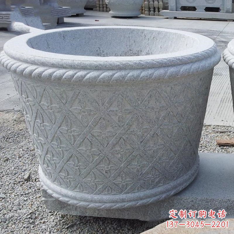 漯河现代石雕花盆雕塑