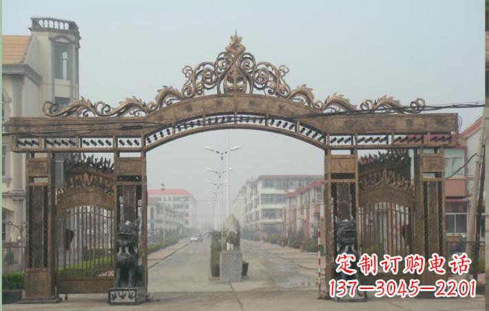漯河小区不锈钢门口牌坊雕塑