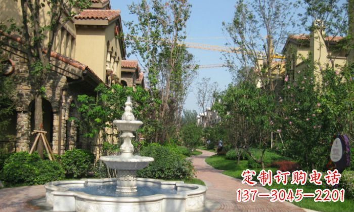 漯河小区景观大理石喷泉石雕 (5)