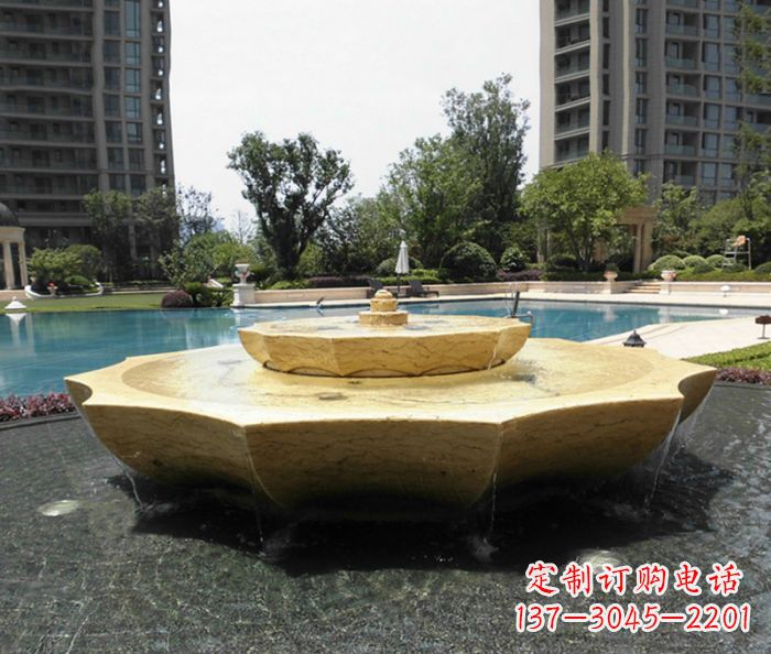漯河小区景观大理石喷泉石雕 (6)
