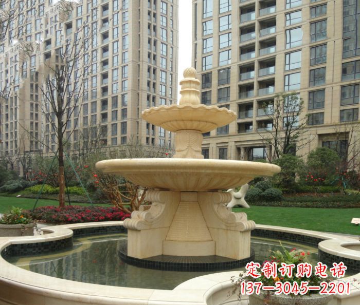 漯河小区景观大理石喷泉石雕 (8)