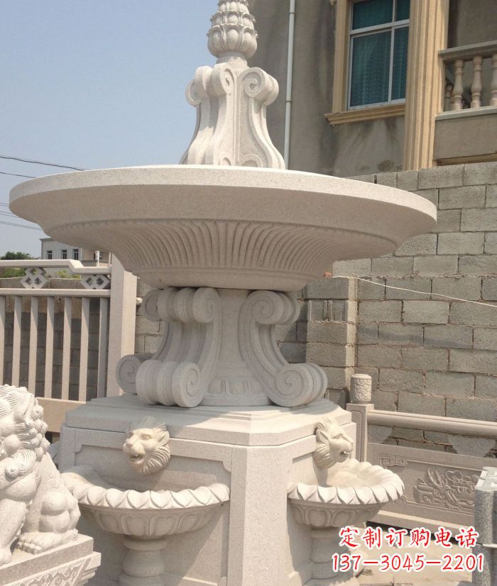 漯河小区景观汉白玉喷泉石雕