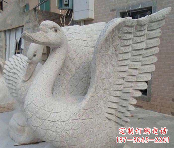漯河小区景观天鹅石雕喷泉