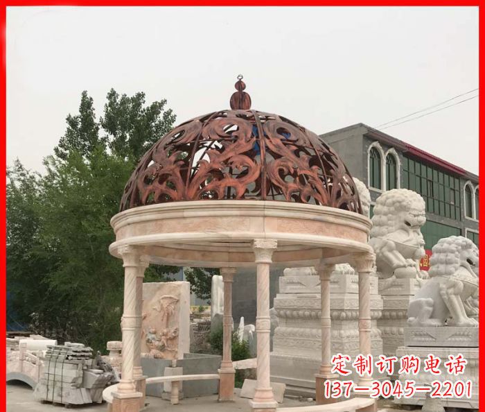 漯河小区欧式圆顶凉亭石雕_1