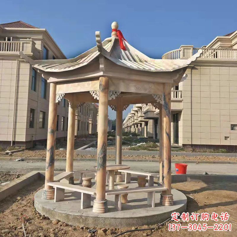 漯河小区庭院石雕凉亭