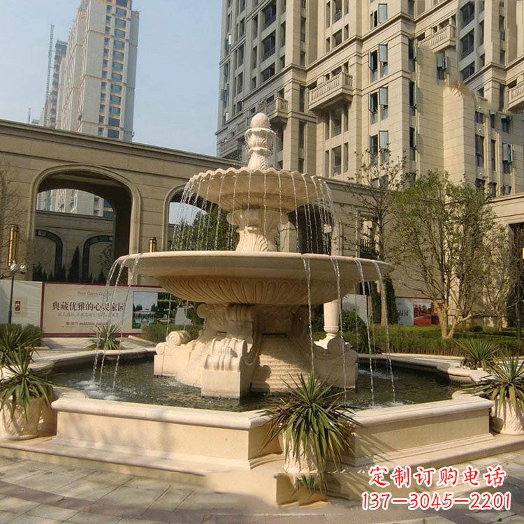 漯河小区庭院石雕欧式喷泉