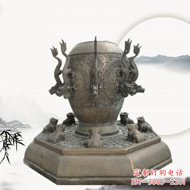 漯河校园地动仪铜雕