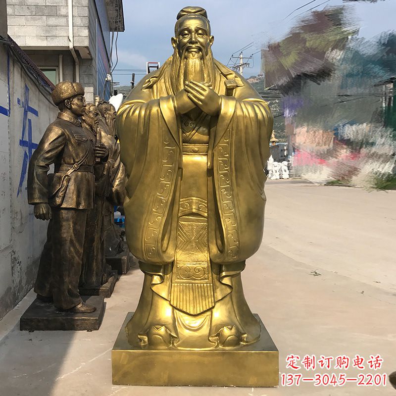 漯河校园孔子铜雕像
