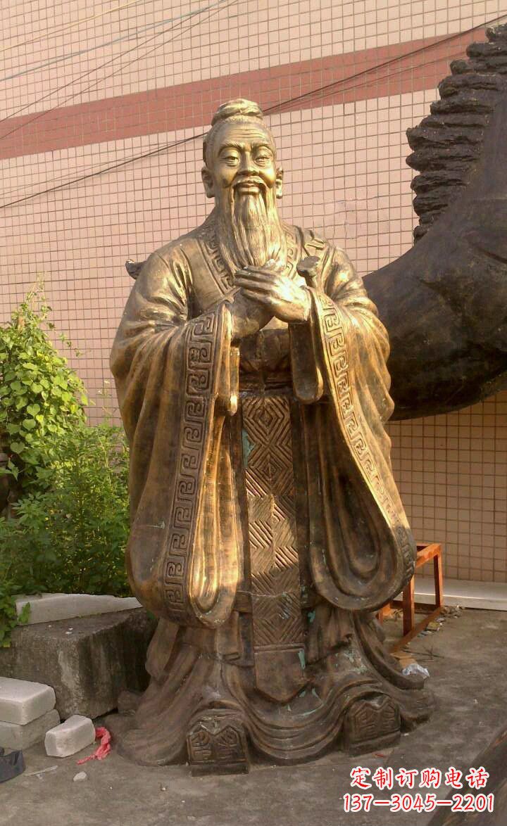 漯河校园孔子像人物铜雕