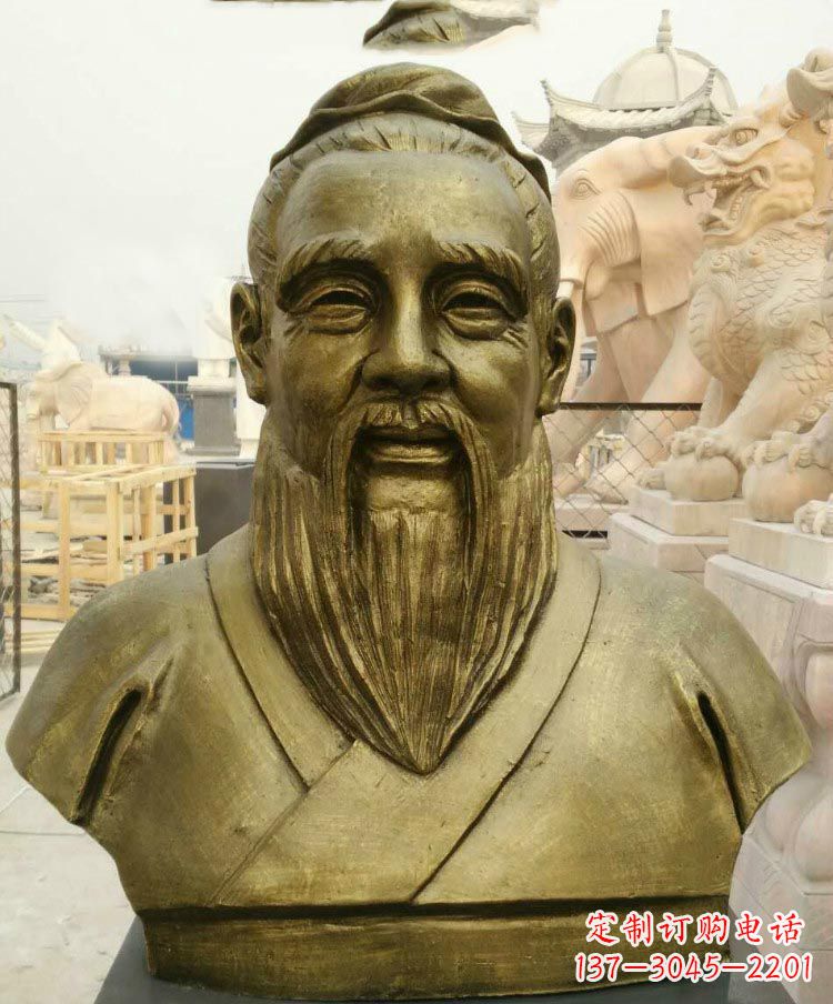 漯河校园孔子胸像铜雕