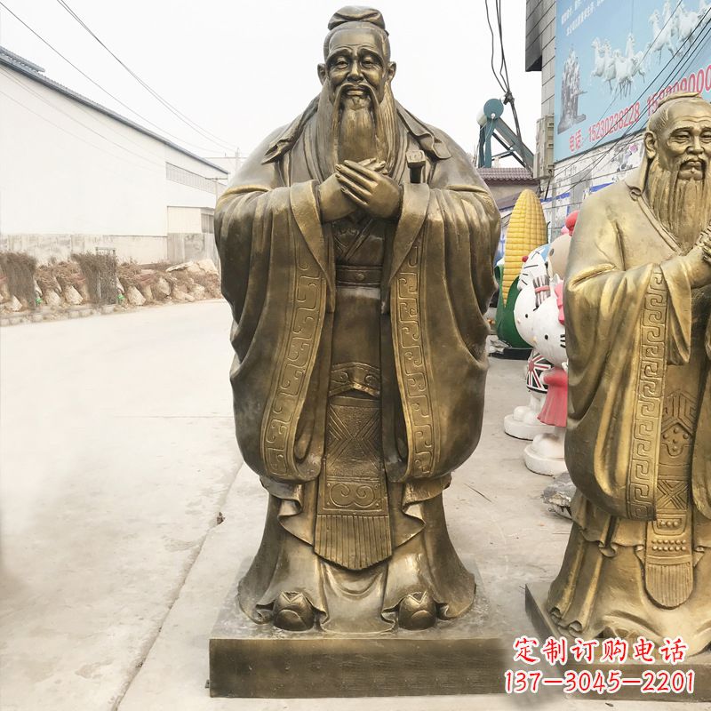 漯河校园名人孔子铜雕