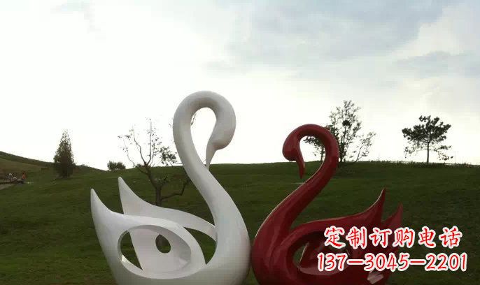 漯河园林不锈钢抽象天鹅雕塑