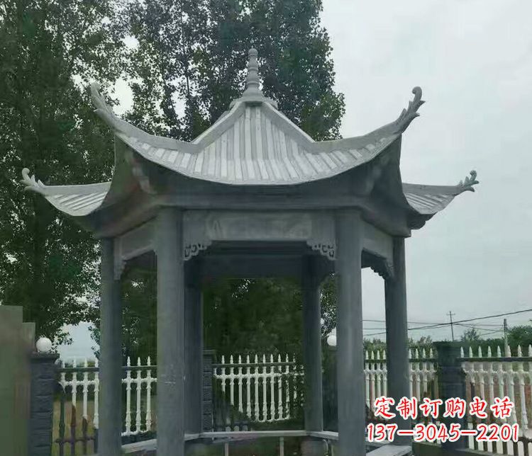 漯河园林仿古石凉亭景观石雕 (2)