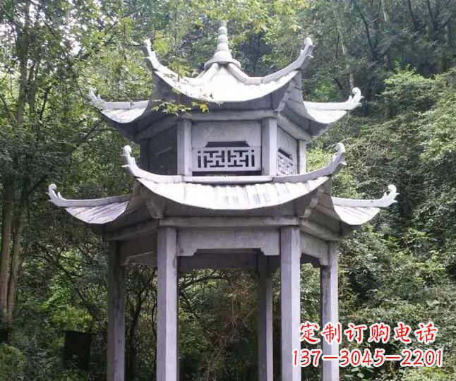 漯河园林仿古石凉亭景观石雕 (3)