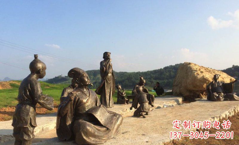 漯河园林古代人物和玩耍的小孩小品铜雕
