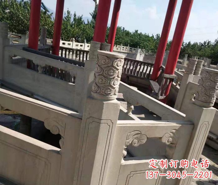 漯河园林景观大理石桥栏板石雕 (3)