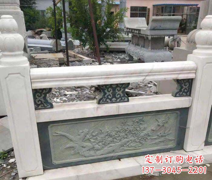 漯河园林景观大理石桥栏板石雕 (2)