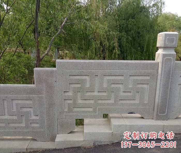 漯河园林景观大理石桥栏板石雕 (7)