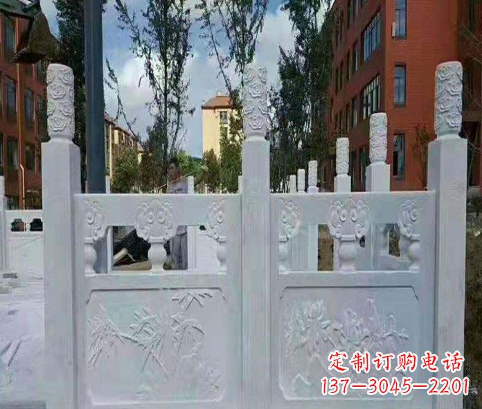 漯河园林景观大理石桥栏板石雕_2