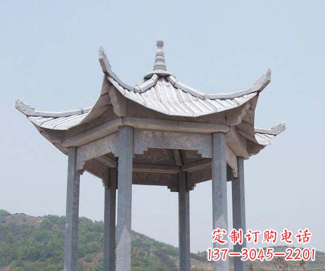 漯河园林景观单层石雕凉亭 (2)