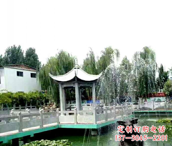 漯河园林景观单层六角石雕凉亭