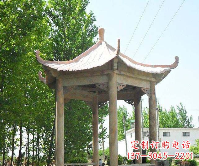 漯河园林景观单层石雕凉亭