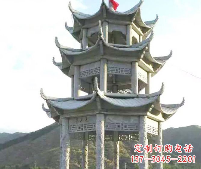 漯河园林景观多层凉亭石雕 (3)
