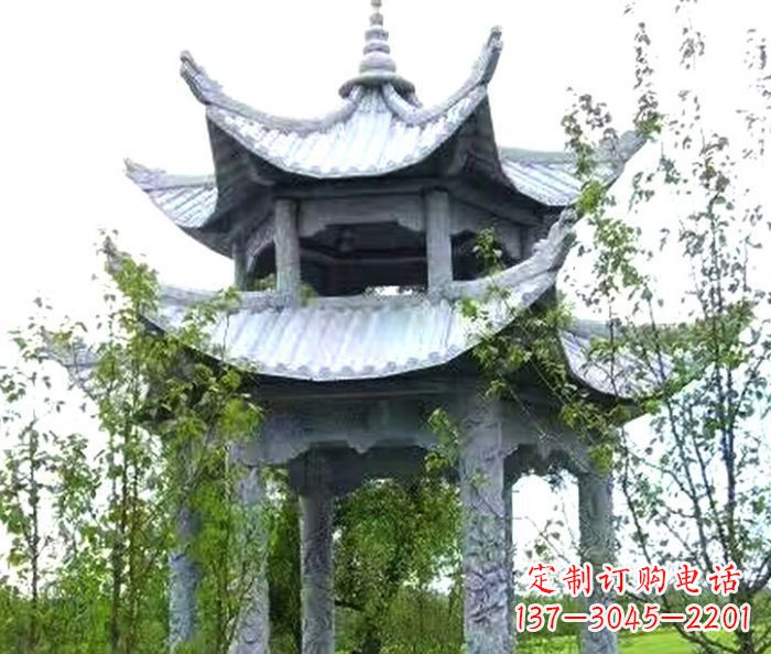 漯河园林景观仿古六角石凉亭