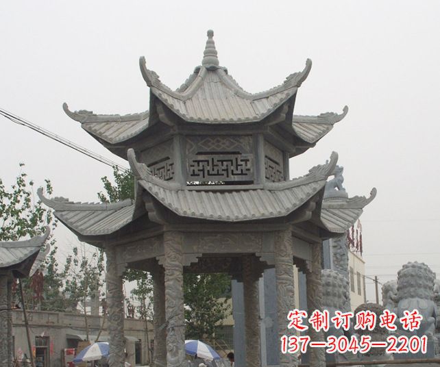 漯河园林景观仿古石雕凉亭 (2)