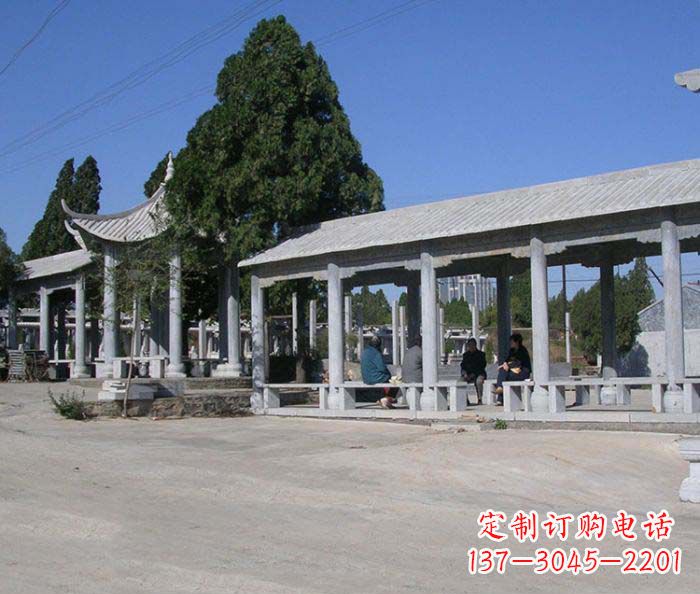 漯河园林景观仿古石雕长廊凉亭 (2)
