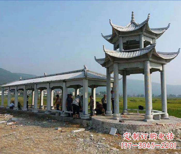 漯河园林景观仿古石雕长廊凉亭