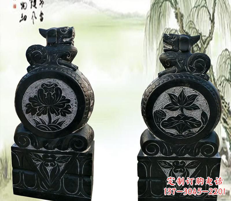 漯河园林貔貅门墩石雕