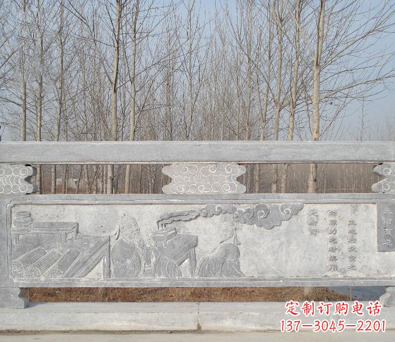 漯河园林石浮雕栏板景观石雕 (3)