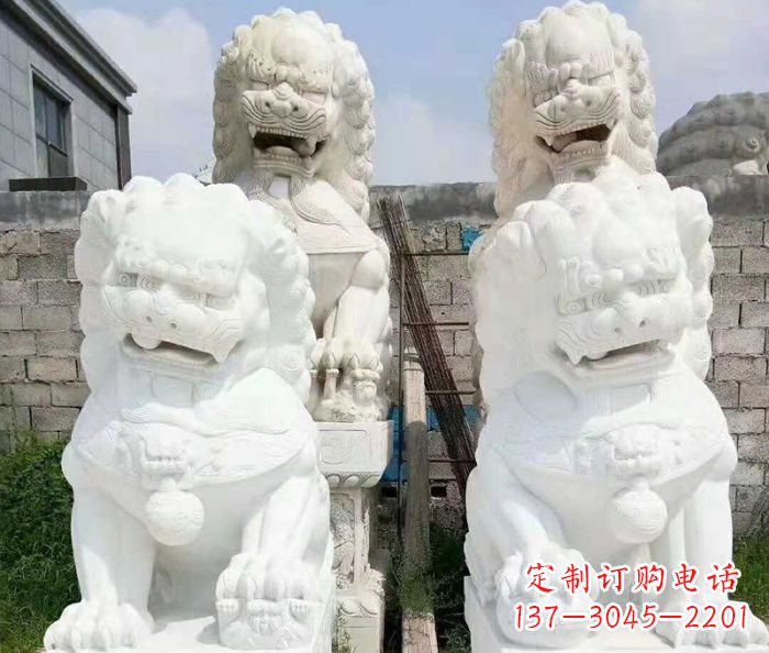 漯河招财动物汉白玉狮子石雕