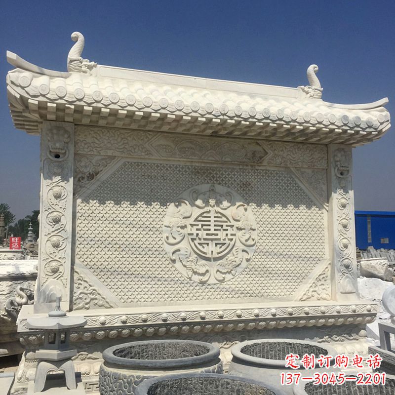 漯河中式庭院影壁石雕-中国古建大门萧墙