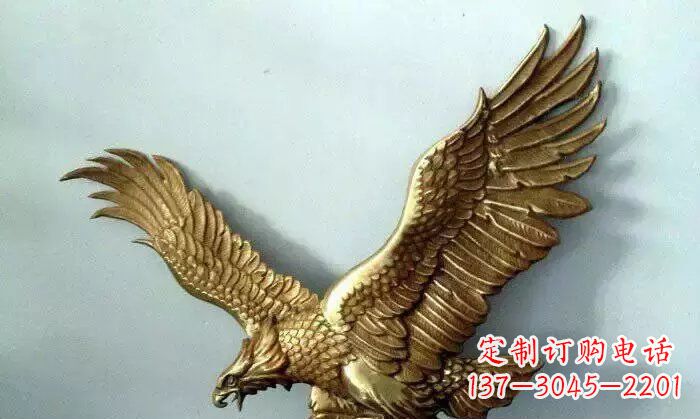 漯河铸铜老鹰企业动物铜雕 (2)