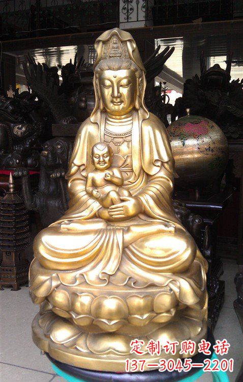 漯河铸铜送子观音雕塑