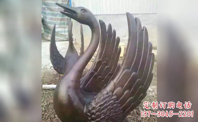 漯河铸铜天鹅铜雕