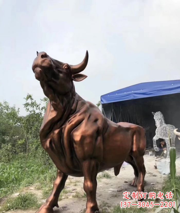 漯河紫铜牛动物雕塑